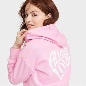 A New Day - Pink Heart Hoodie - XS - NWT